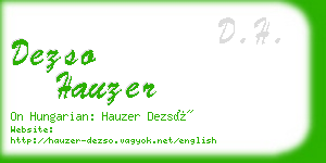 dezso hauzer business card